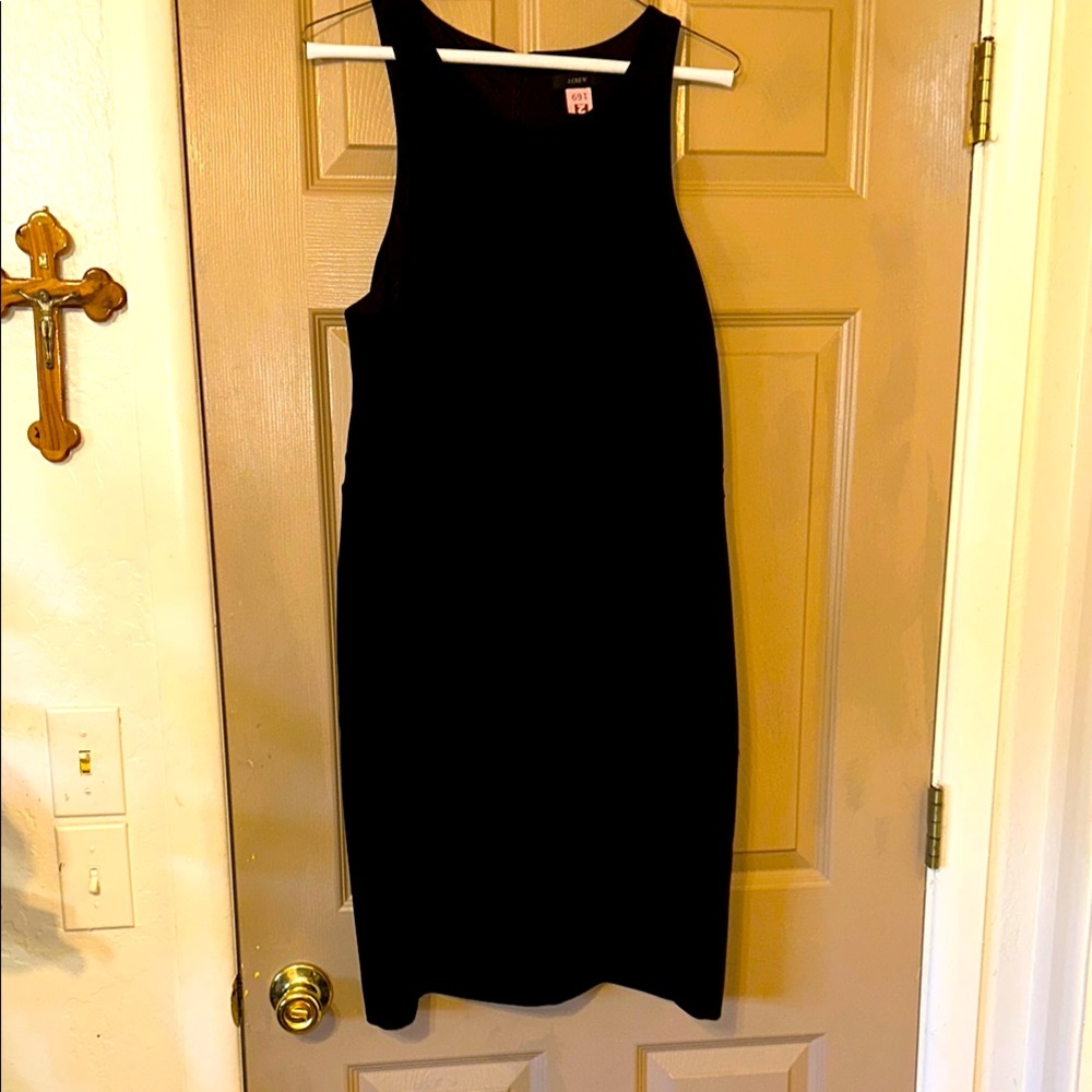 J. Crew Black Halter Sheath Midi Dress, size 16